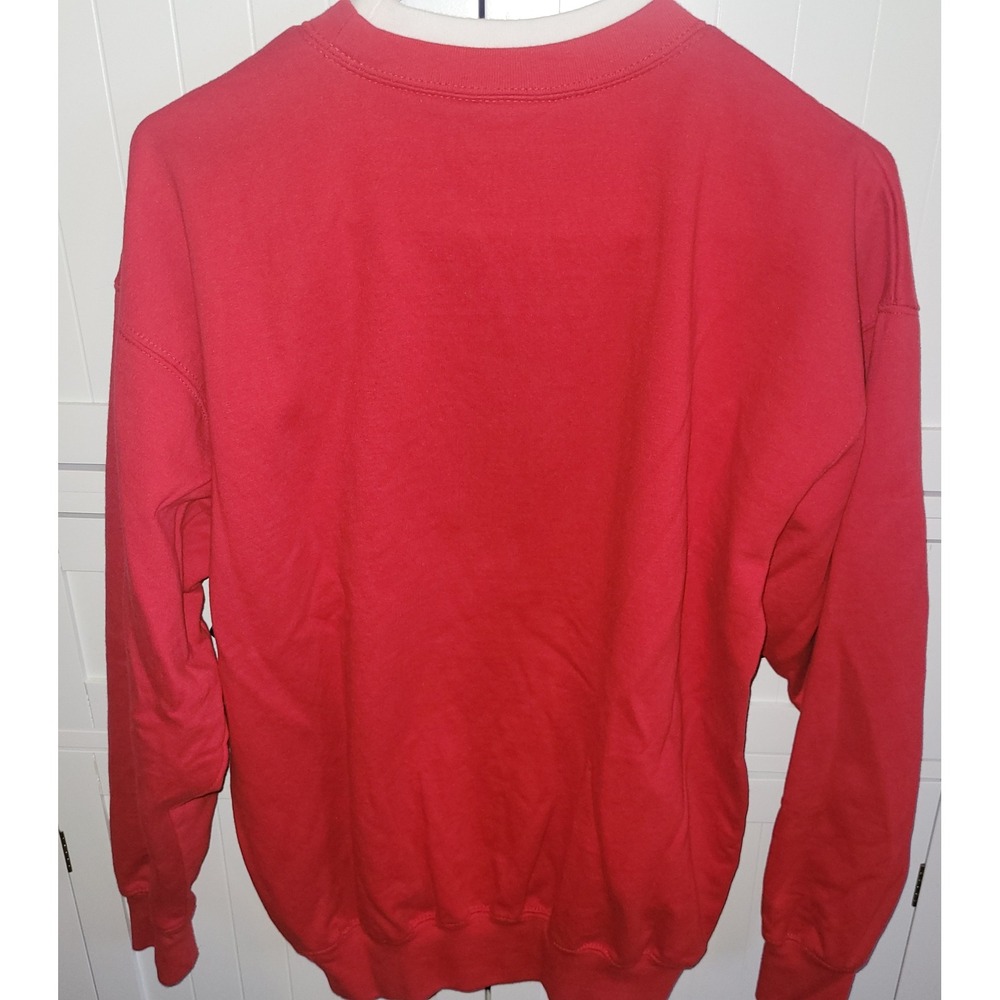 Red Snowman Scarf Graphic Sweatshirt Pullover grannycore Crew‎ Neck Medium y2k - Picture 3 of 4